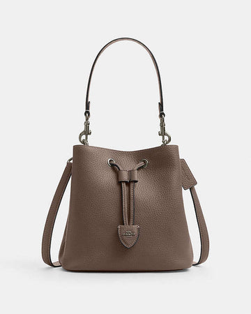 Rowan Bucket Bag Pebbled Leather-Qb-Dark Stone Pebbled Leather-Qb-Dark Stone
