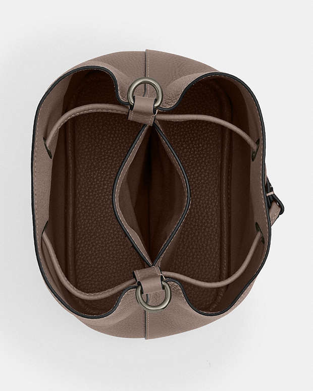 Rowan Bucket Bag Pebbled Leather-Qb-Dark Stone Pebbled Leather-Qb-Dark Stone