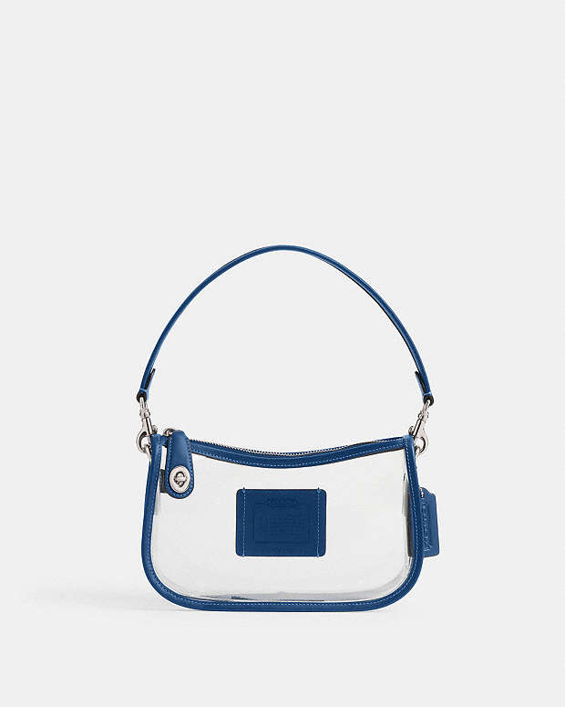 Stadium Swinger Bag Signature Canvas-Silver-True Blue Signature Canvas-Silver-True Blue