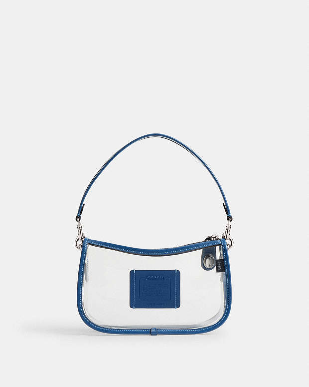 Stadium Swinger Bag Signature Canvas-Silver-True Blue Signature Canvas-Silver-True Blue
