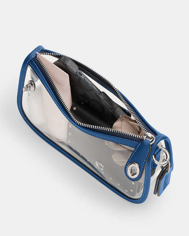 Stadium Swinger Bag Signature Canvas-Silver-True Blue Signature Canvas-Silver-True Blue