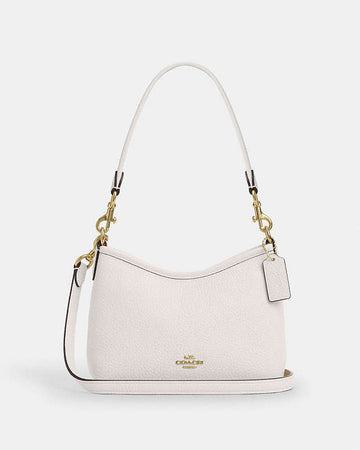 Laurel Small Shoulder Bag Pebbled Leather-Gold-Chalk Pebbled Leather-Gold-Chalk