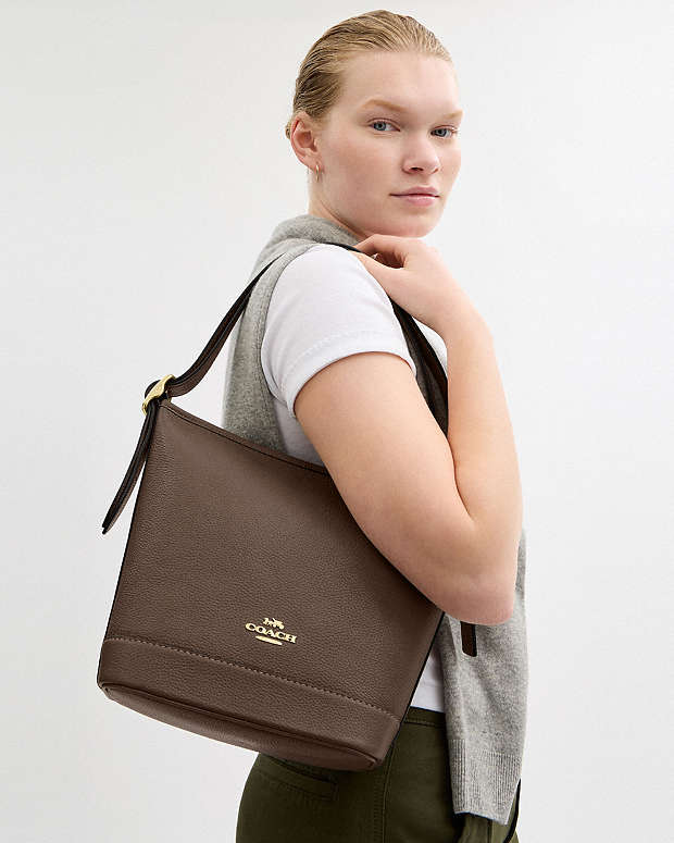 Jude Duffle Bag Pebbled Leather-Gold-Dark Stone Pebbled Leather-Gold-Dark Stone