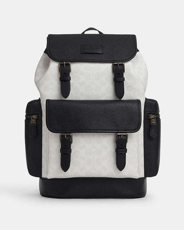 Sprint Backpack In Colorblock Signature Canvas Signature Canvas-Gunmetal-Chalk-Black Signature Canvas-Gunmetal-Chalk-Black