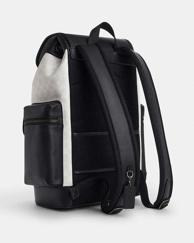 Sprint Backpack In Colorblock Signature Canvas Signature Canvas-Gunmetal-Chalk-Black Signature Canvas-Gunmetal-Chalk-Black