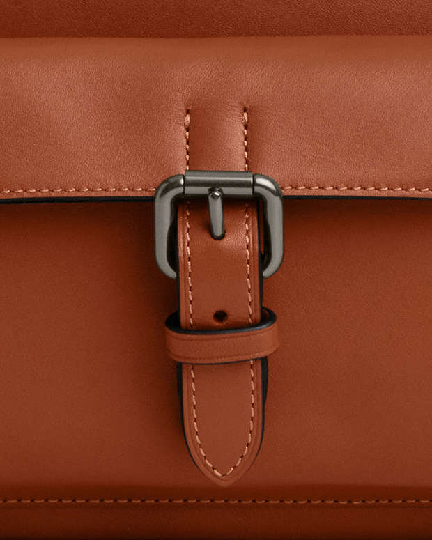 Warner Crossbody Bag Smooth Leather-Gunmetal-Tan Smooth Leather-Gunmetal-Tan