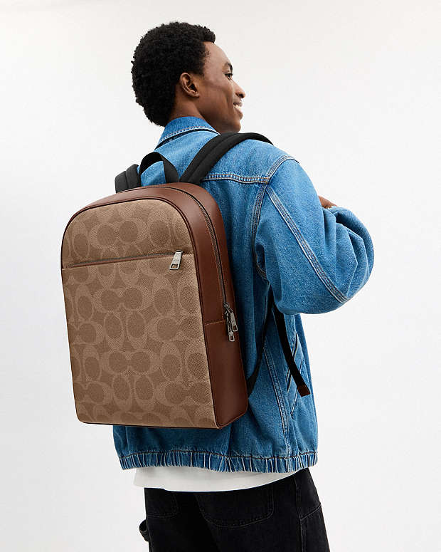 Owen Backpack In Signature Canvas Signature Canvas-Qb-Tan-Vintage Brown Signature Canvas-Qb-Tan-Vintage Brown