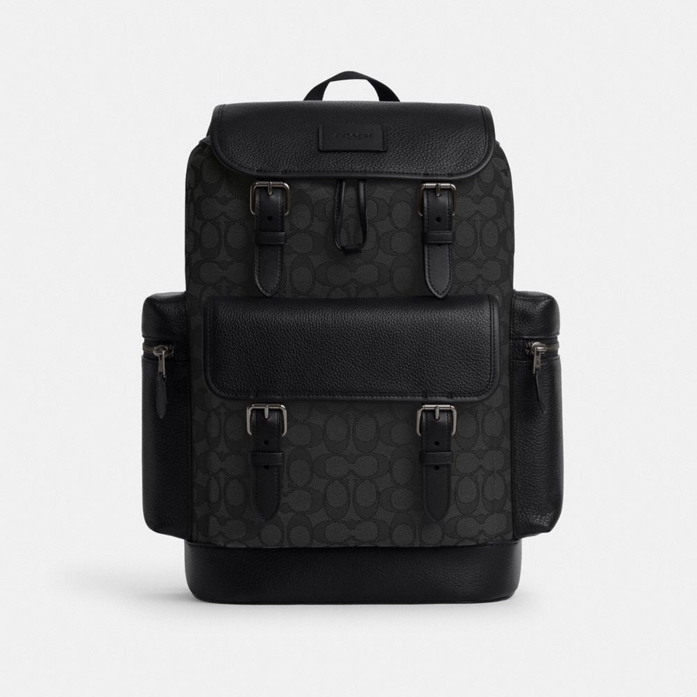 Coach Sprint Backpack In Signature Jacquard Black Copper Black