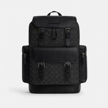 Coach Sprint Backpack In Signature Jacquard Black Copper Black