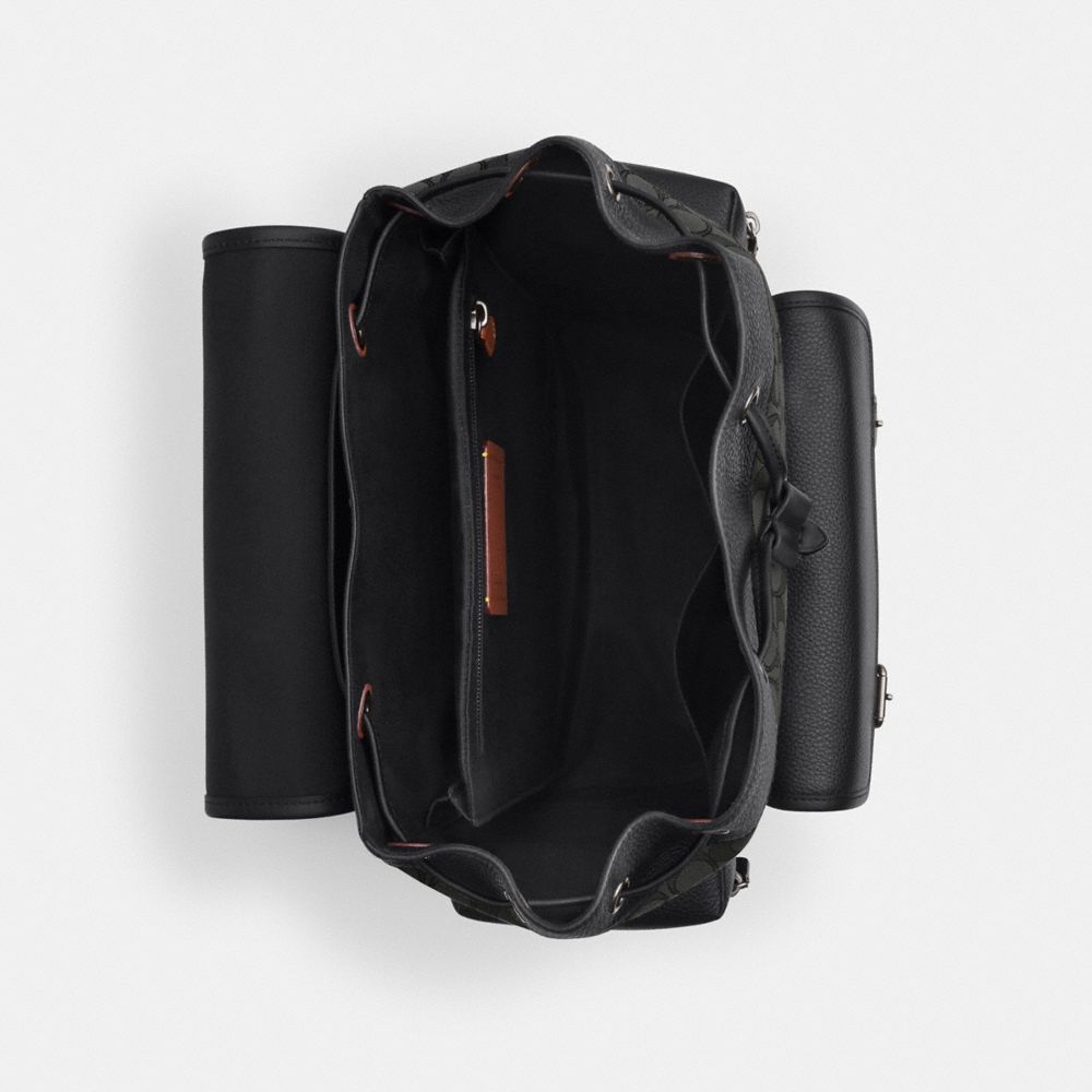 Coach Sprint Backpack In Signature Jacquard Black Copper Black