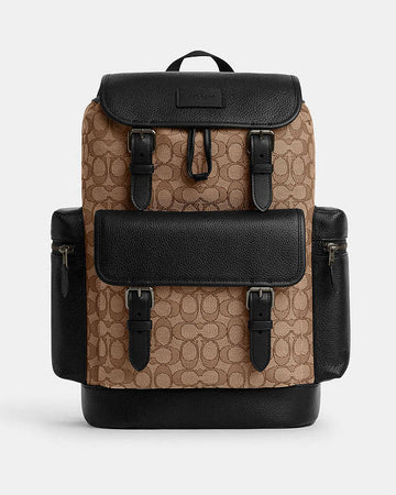 Sprint Backpack In Signature Jacquard Signature Jacquard-Qb-Tan-Black Signature Jacquard-Qb-Tan-Black