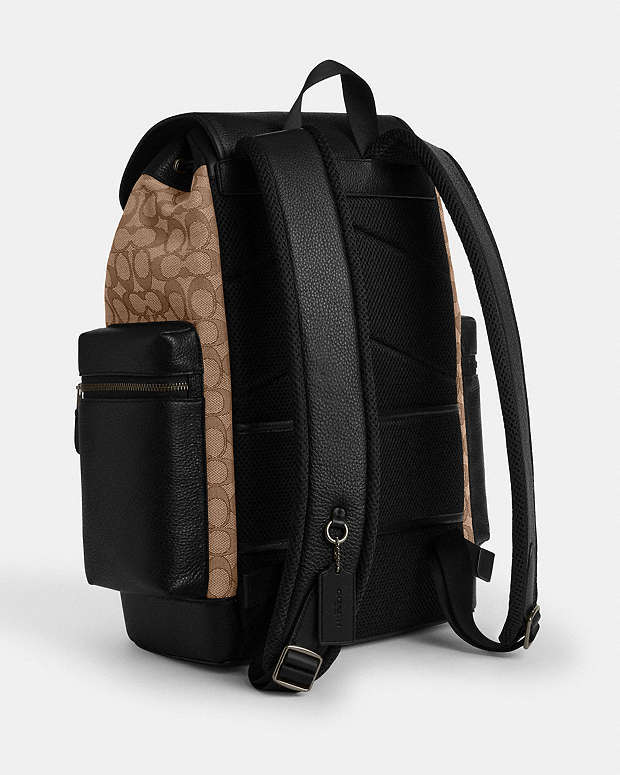 Sprint Backpack In Signature Jacquard Signature Jacquard-Qb-Tan-Black Signature Jacquard-Qb-Tan-Black