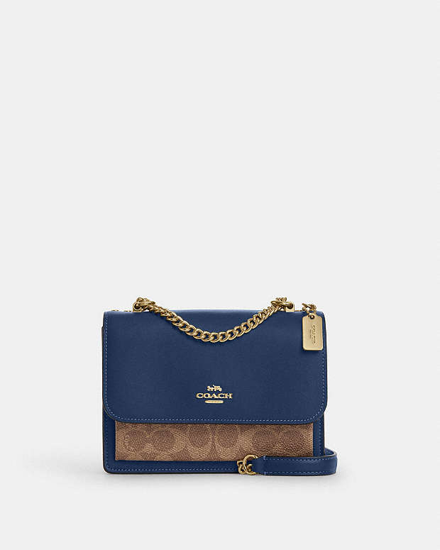 Mini Klare Crossbody Bag In Signature Canvas Im-Deep Blue-Tan Im-Deep Blue-Tan