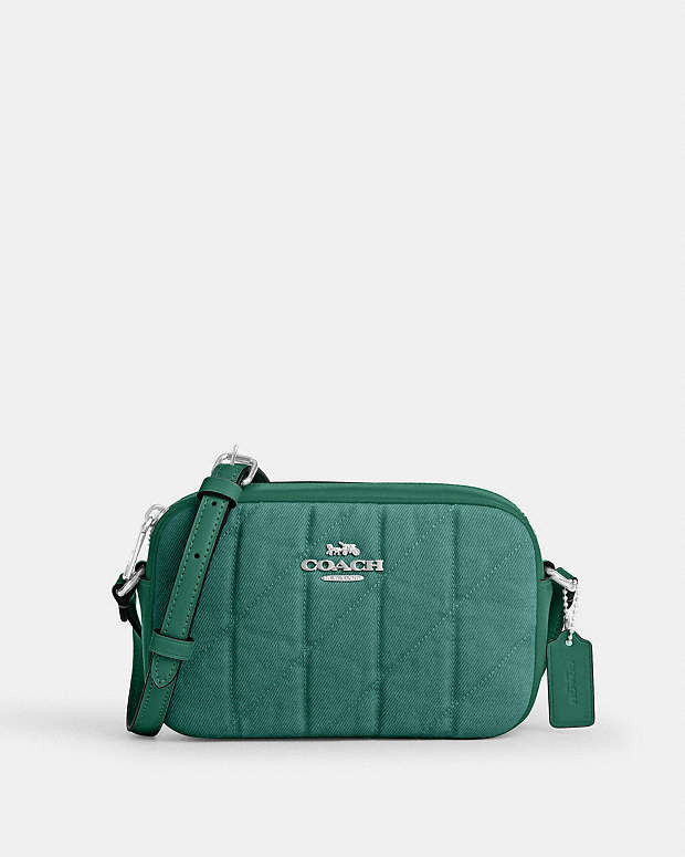 Mini Jamie Camera Bag Quilted Denim-Sv-Ivy-Green Quilted Denim-Sv-Ivy-Green