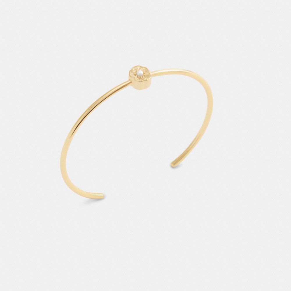 Coach Tea Rose Cuff Bracelet Gold