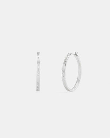 Coach Medium Hoop Earrings Silver Silver