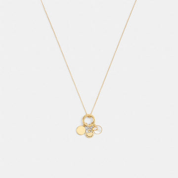 Coach Coin Pendant Necklace Gold