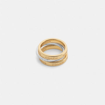 Coach Coach Triple Ring Set Gold Silver