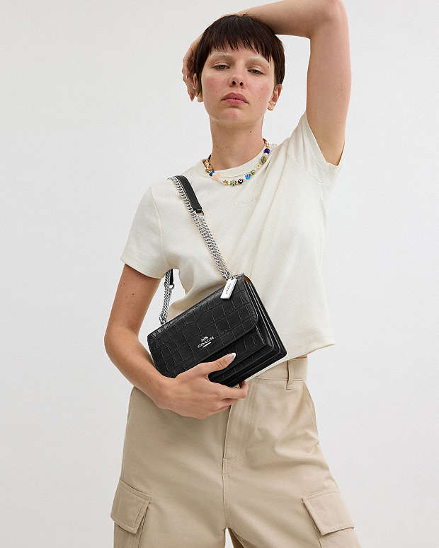 Klare Crossbody Bag Novelty Leather-Silver-Black Novelty Leather-Silver-Black