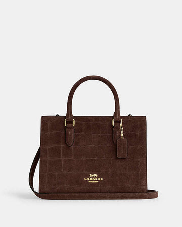 Maggie Small Tote Bag Embossed Crocodile-Gold-Maple Embossed Crocodile-Gold-Maple