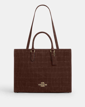 Maggie Tote Bag Embossed Crocodile-Gold-Maple Embossed Crocodile-Gold-Maple