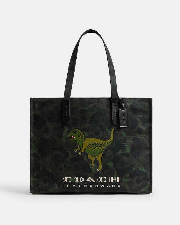 Tote With Camo Print And Rexy Army Green Multi Army Green Multi