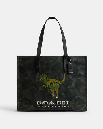 Tote With Camo Print And Rexy Army Green Multi Army Green Multi