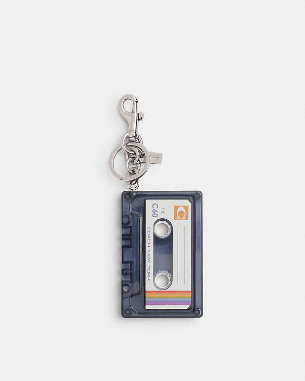 Large Cassette Bag Charm Resin-Silver-Black Resin-Silver-Black