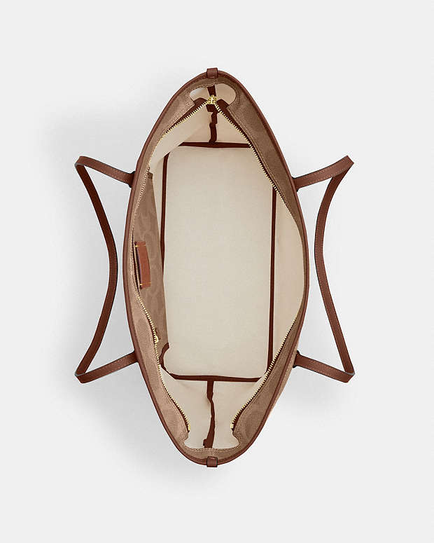 Large City Tote Bag In Maxi Signature Canvas Signature Canvas-Gold-Tan-Brown Signature Canvas-Gold-Tan-Brown