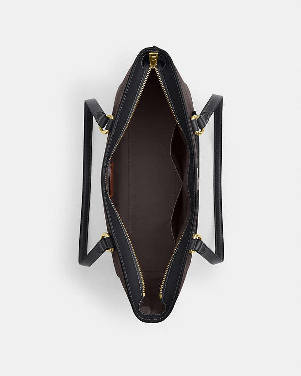 Station Tote Bag In Signature Canvas Signature Canvas-Gold-Walnut-Black Signature Canvas-Gold-Walnut-Black