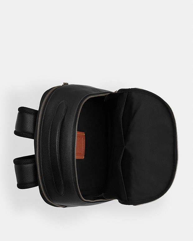 Ethan Backpack In Signature Leather Pebbled Leather-Gunmetal-Black Pebbled Leather-Gunmetal-Black