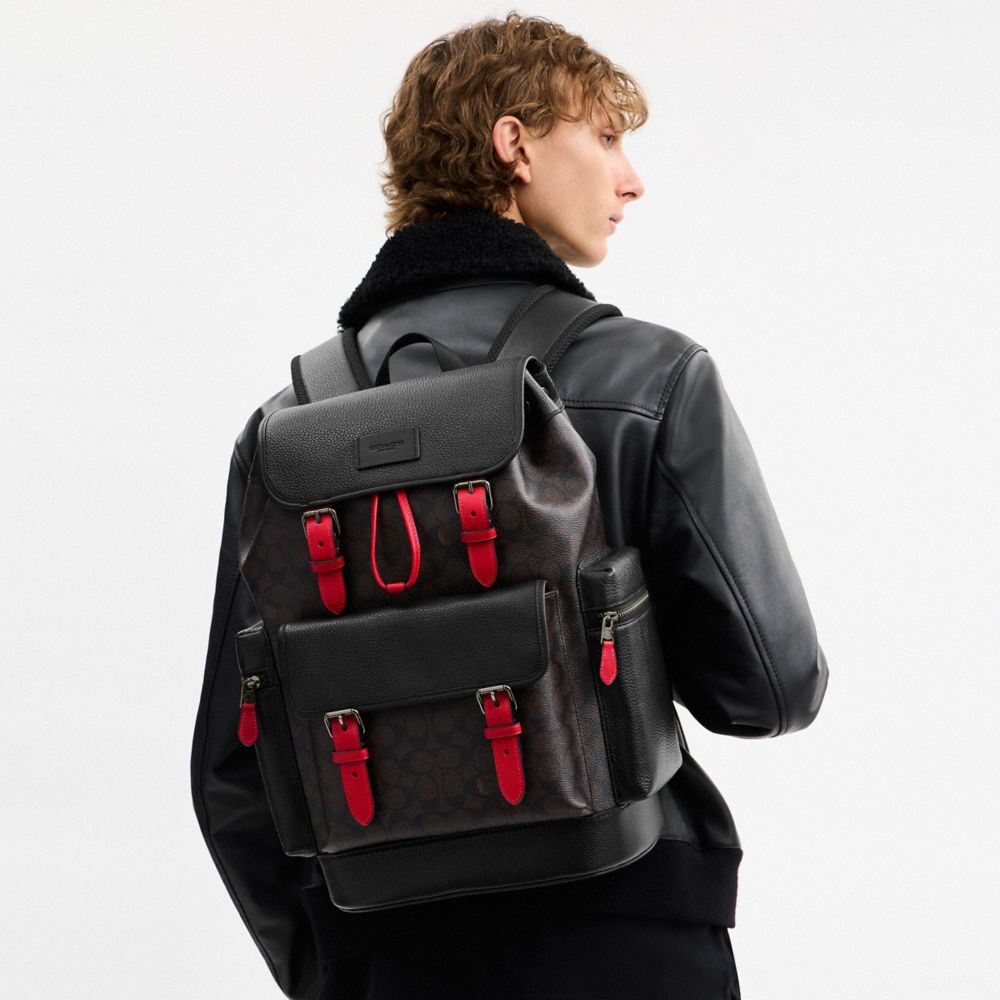 Coach Sprint Backpack In Signature Canvas Gunmetal