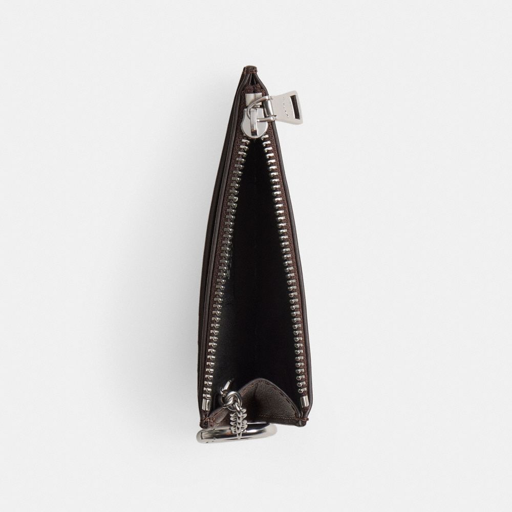 Coach Zip Card Case With Key Ring In Checkerboard Upcrafted Leather Maple