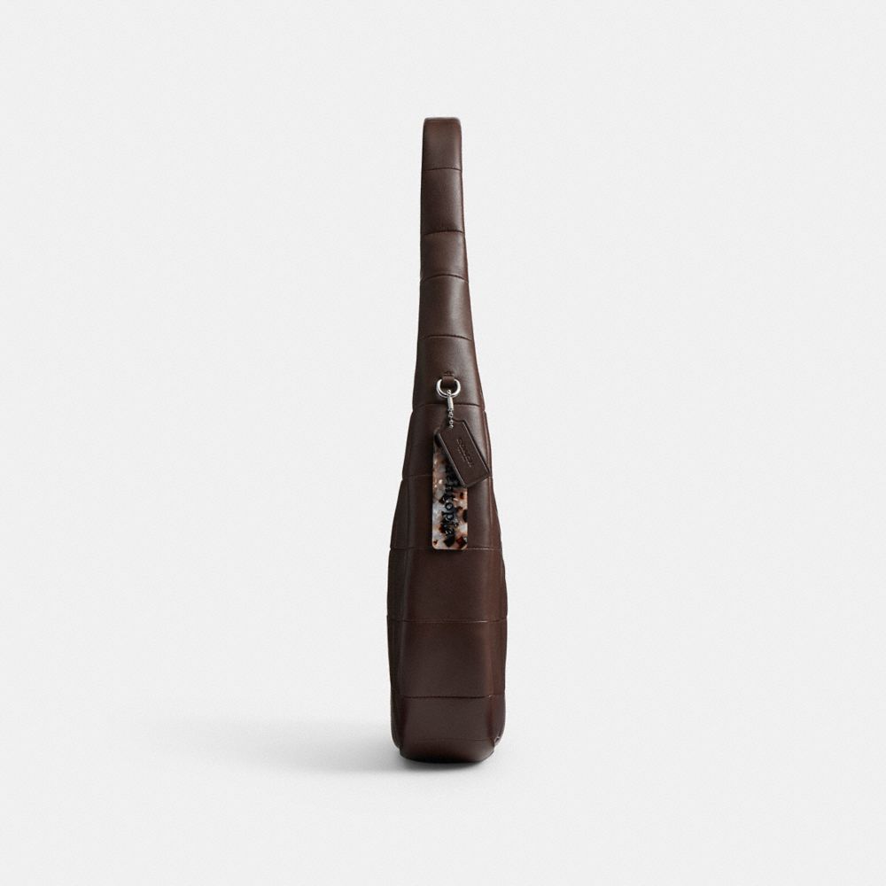 Coach Alter/Ego Crescent Shoulder Bag In Checkerboard Upcrafted Leather Maple