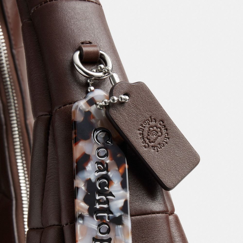 Coach Alter/Ego Large Crescent Shoulder Bag In Checkerboard Upcrafted Leather Maple