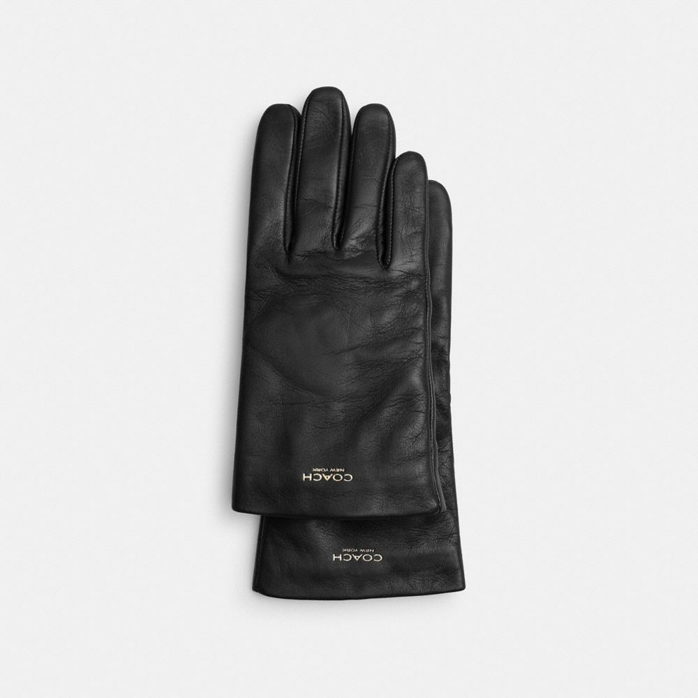 Coach Women's Leather Tech Gloves Black