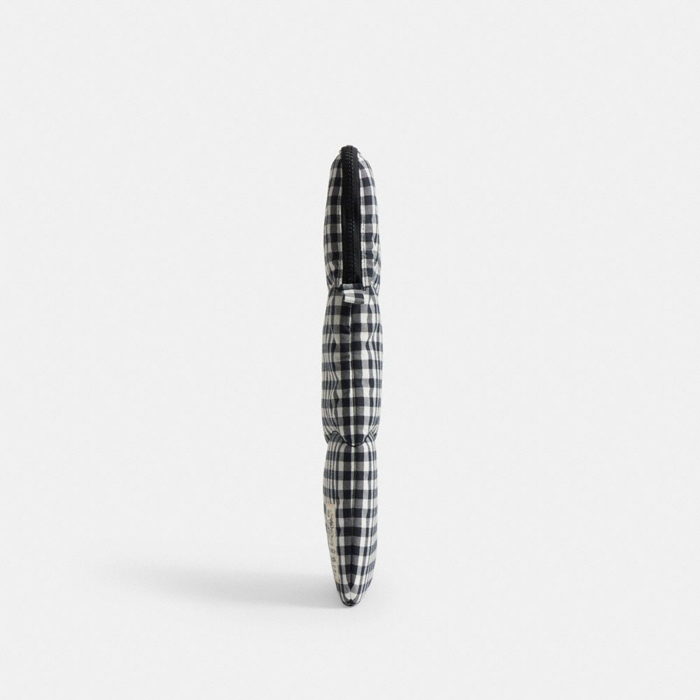 Coach Coachtopia Loop Laptop Sleeve With Wavy Quilting In Gingham Black White Gingham