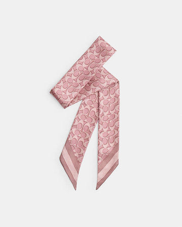 Signature Silk Skinny Scarf Silk-Dusty Pink Silk-Dusty Pink
