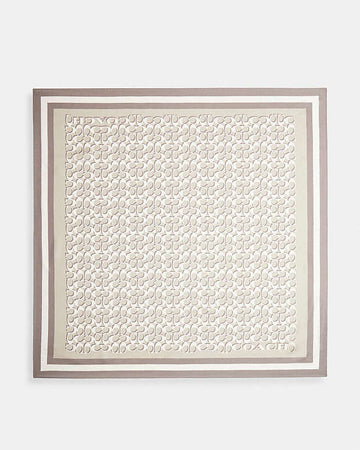 Signature Silk Square Scarf Silk-Bone Silk-Bone