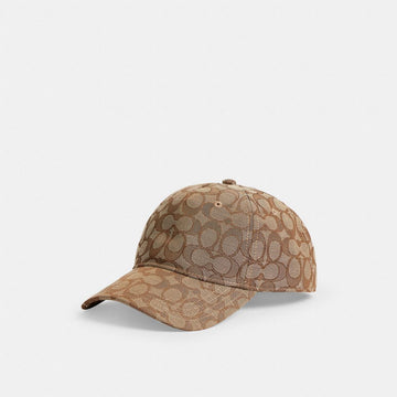 Coach Signature Jacquard Baseball Hat Tan