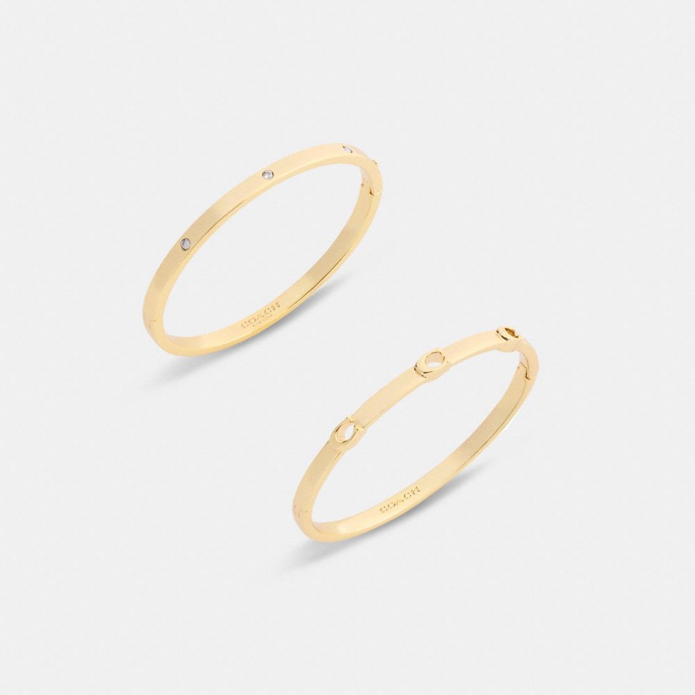 Coach Signature Bangle Set Gold