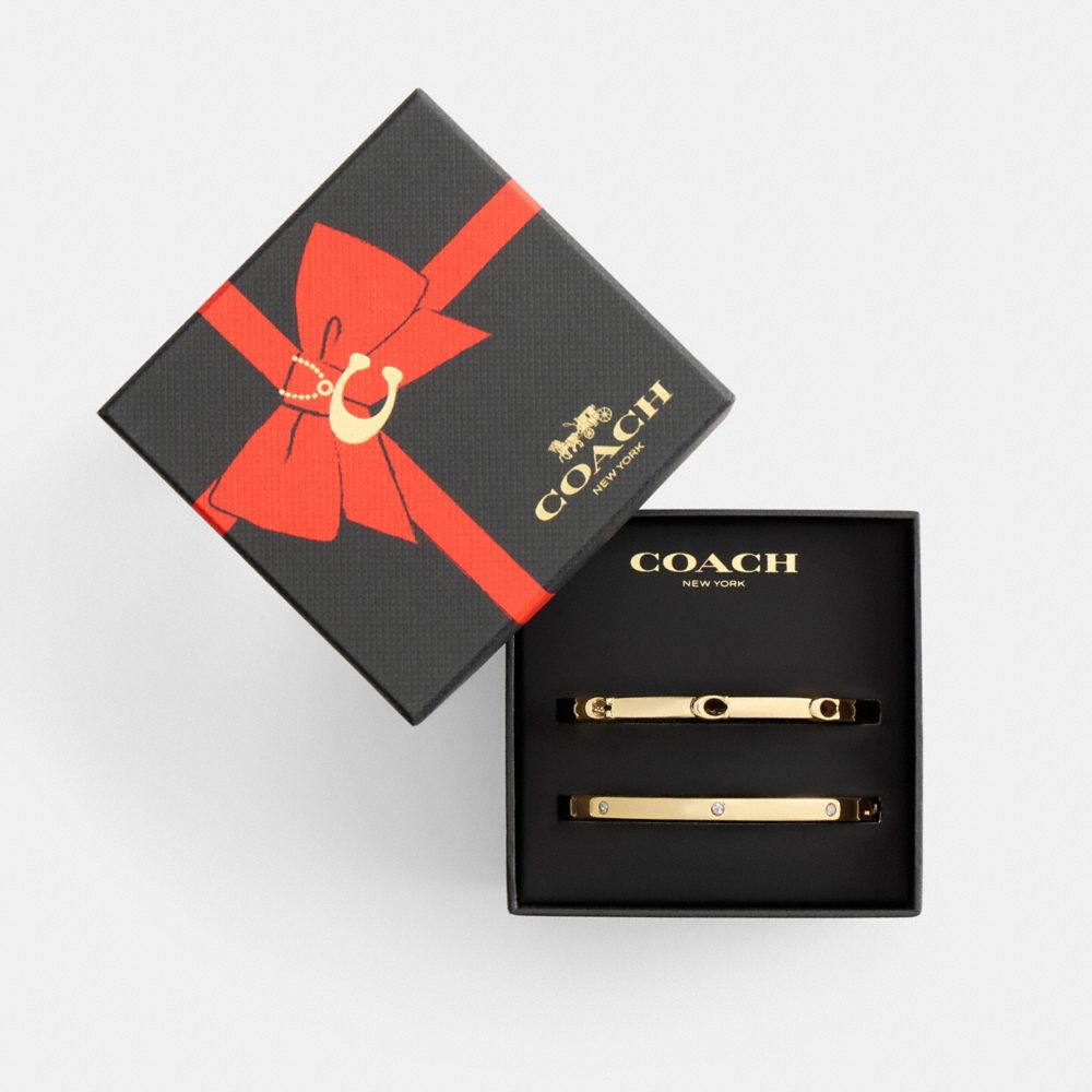 Coach Signature Bangle Set Gold