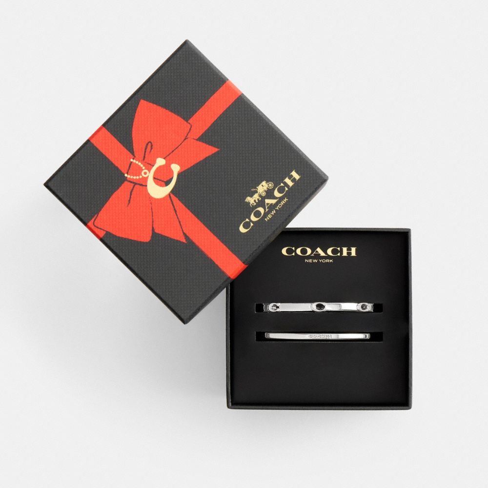 Coach Signature Bangle Set Silver