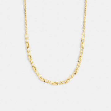 Coach Signature Chain Link Necklace Gold