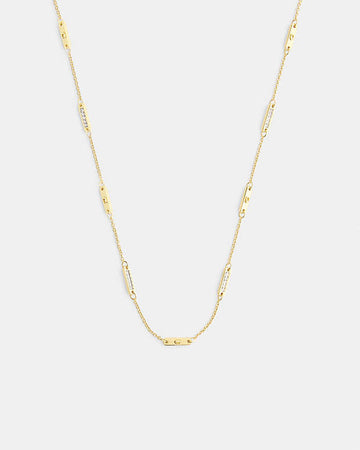 Signature Bar Chain Necklace Gold Gold