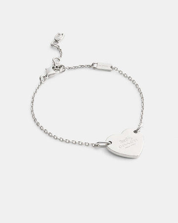 Coach Heart Linear Bracelet Silver Silver
