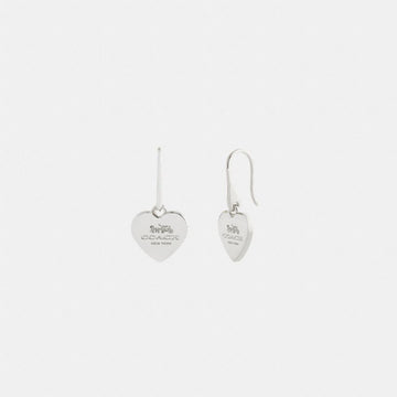 Coach Coach Heart Drop Earrings Silver