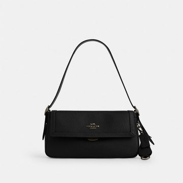 Coach Etta Small Flap Shoulder Bag Gunmetal Black
