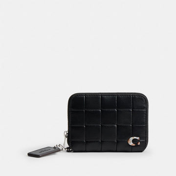 Coach Zip Around Wallet In Checkerboard Upcrafted Leather Black