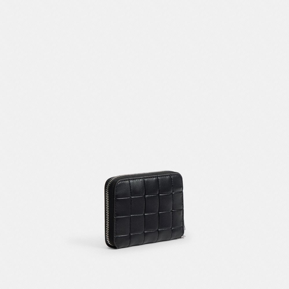 Coach Zip Around Wallet In Checkerboard Upcrafted Leather Black